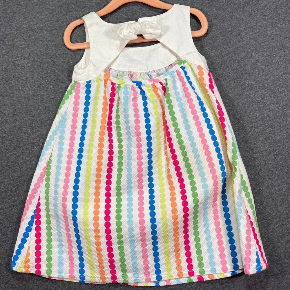 Gymboree Girls 3T Rainbow Polka Dot Stripe Dress Set Bloomers Sandals Hair Clips